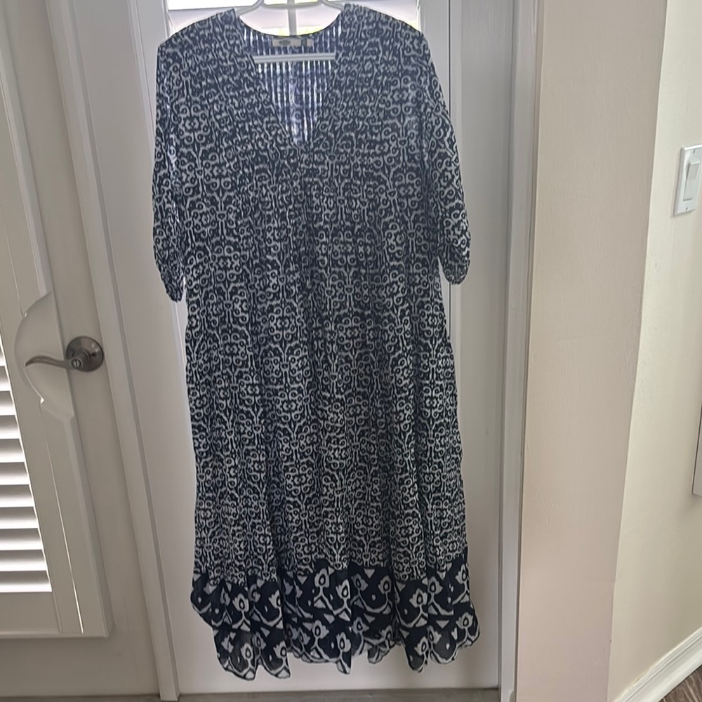Elegant Bluen and white Women's Dress
